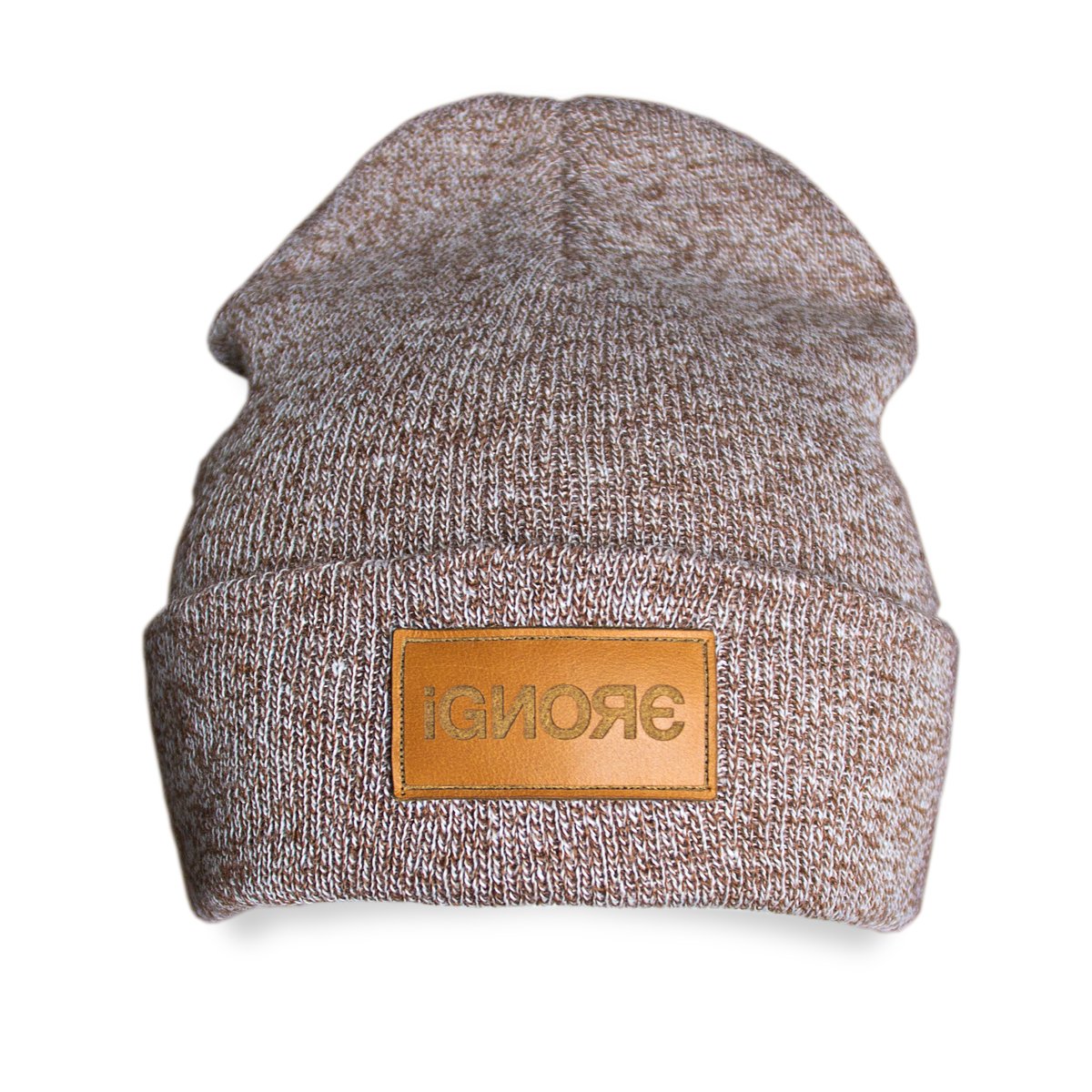 Beanie - iGNORE Design - Leather - heather brown