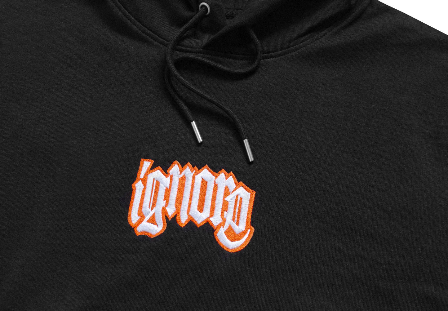 Hoodie - unisex - iGNORE Design - BlkScrpt - Black