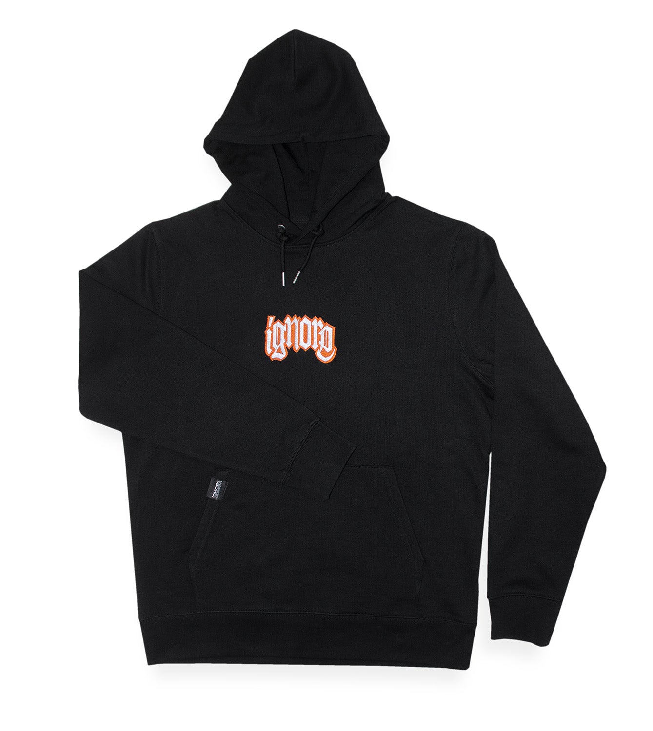 Hoodie - unisex - iGNORE Design - BlkScrpt - Black