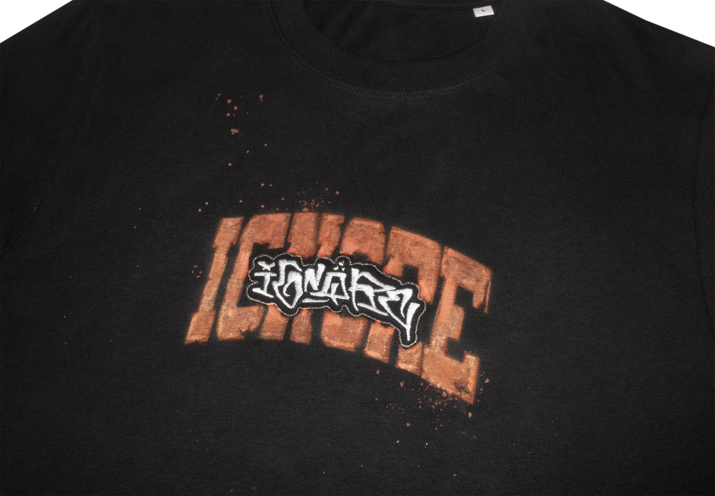 T-Shirt - iGNORE Design - Bleached Calli Tag Embro - black