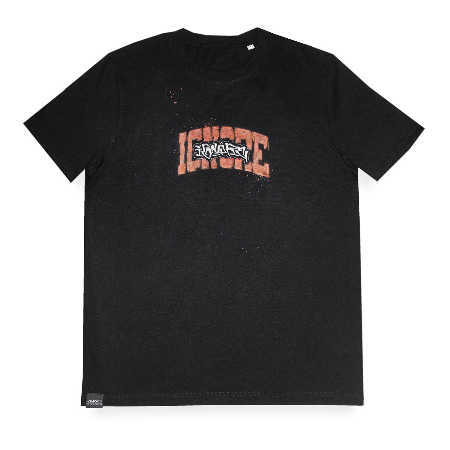 T-Shirt - iGNORE Design - Bleached Calli Tag Embro - black