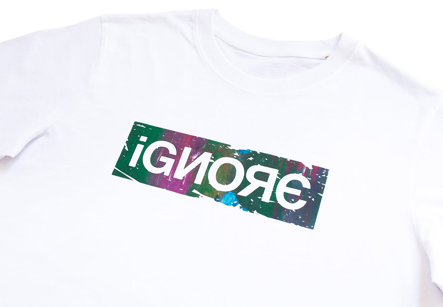 T-Shirt - iGNORE Design - Multicolor Logo 1 - white