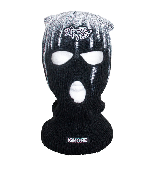 Balaclava - iGNORE Design - White Drip - Black
