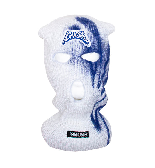 Balaclava - iGNORE Design - Blue Stripe - White