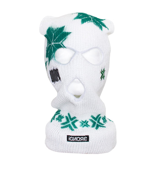 Balaclava - iGNORE Design - Green Cross - White