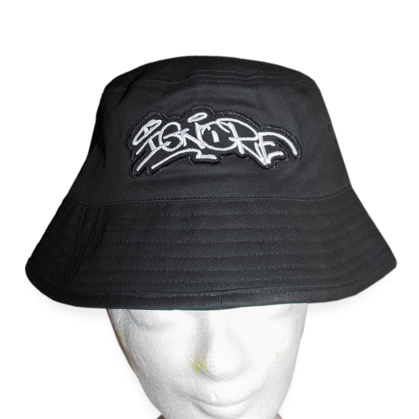 Bucket Hat - iGNORE Design - Tag White - black