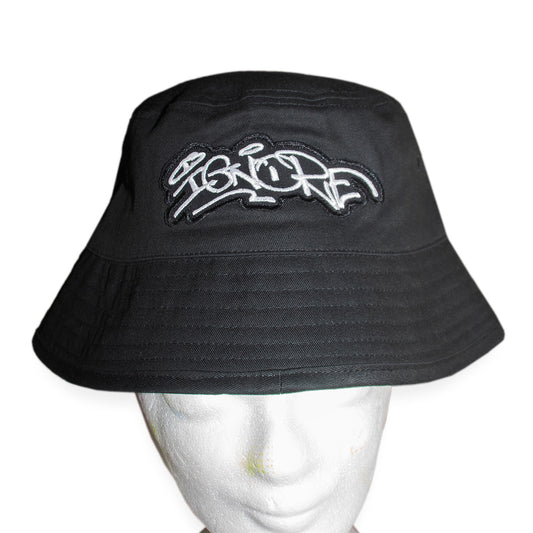 Bucket Hat - iGNORE Design - Tag White - black