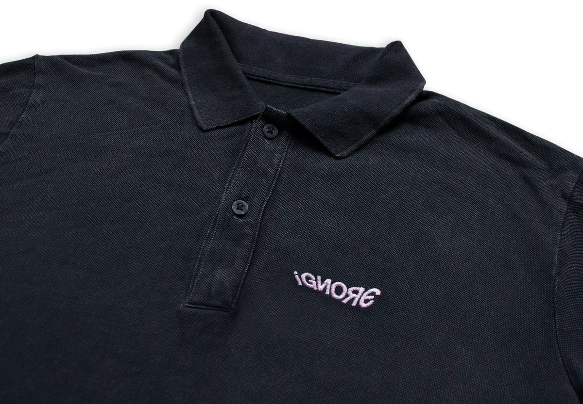 Poloshirt Vintage - iGNORE Design - Wave - indika grey