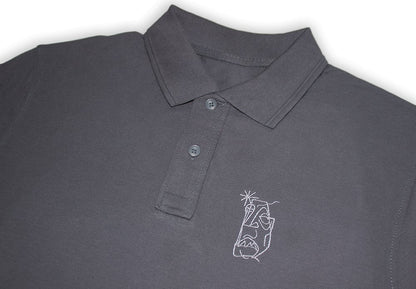 Poloshirt - iGNORE Design - Mr. Sane - grey