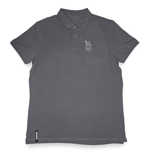 Poloshirt - iGNORE Design - Mr. Sane - grey