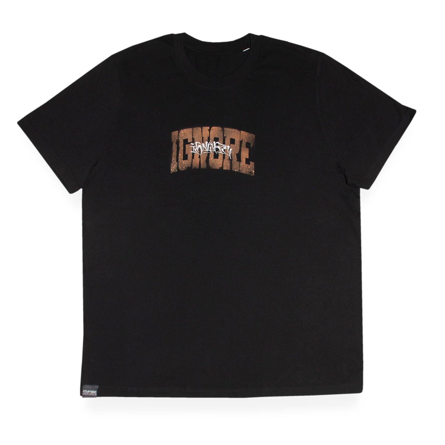 T-Shirt - iGNORE Design - Bleached Block Cally Stitch - black