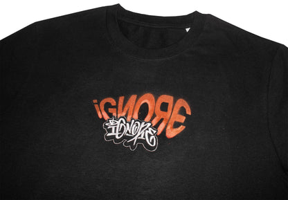 T-Shirt - iGNORE Design - Bleached Tag Embro - black