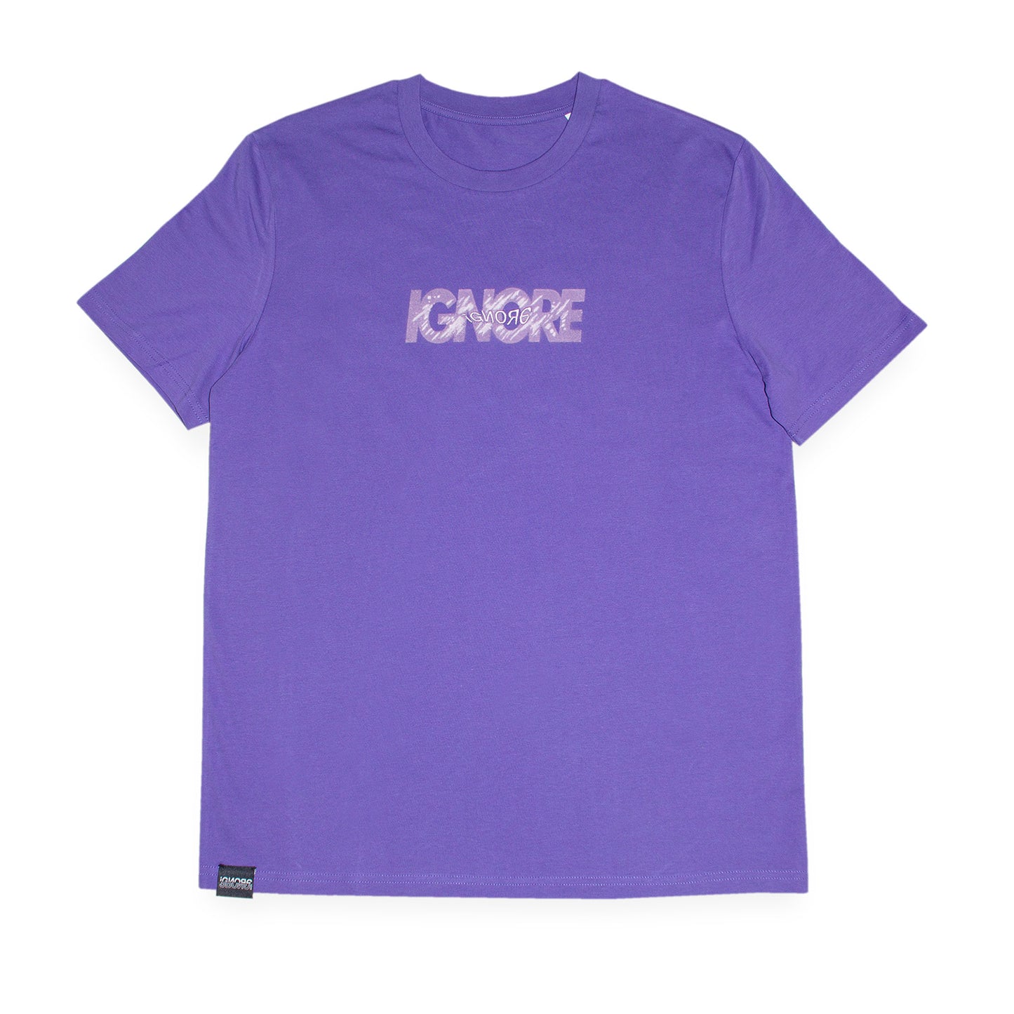 T-Shirt - iGNORE Design - Bleached Wave Stitch - purple