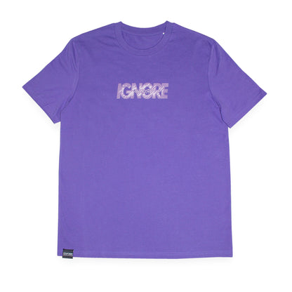T-Shirt - iGNORE Design - Bleached Wave Stitch - purple