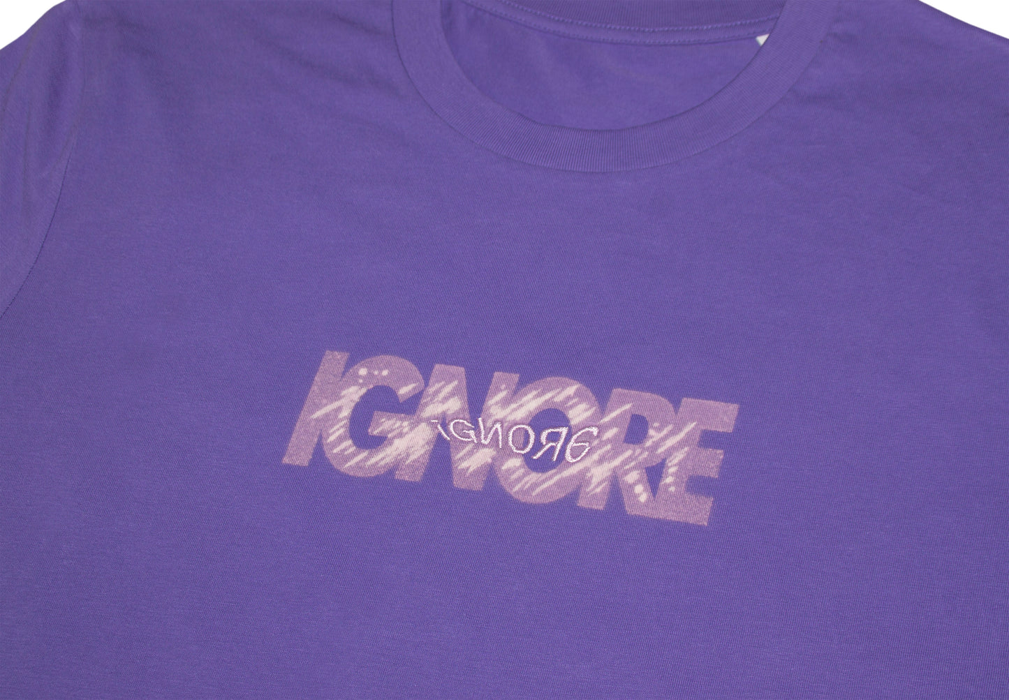 T-Shirt - iGNORE Design - Bleached Wave Stitch - purple