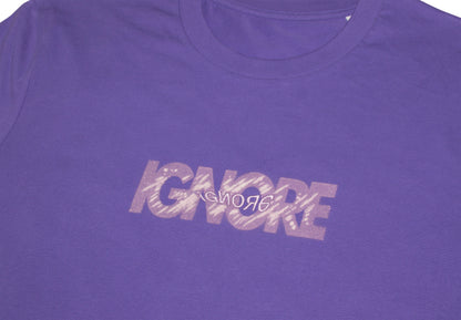 T-Shirt - iGNORE Design - Bleached Wave Stitch - purple