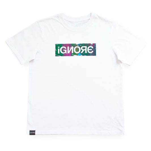 T-Shirt - iGNORE Design - Multicolor Logo 1 - white